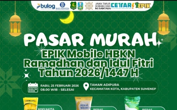 Thumbnail Berita - Diskon Hingga 25 Persen! Warga Serbu Pasar Murah Ramadan di Taman Bunga Sumenep