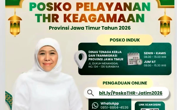 Thumbnail Berita - Catat Lokasinya! Pemprov Buka Posko Aduan THR 2026 di Daerah se-Jatim