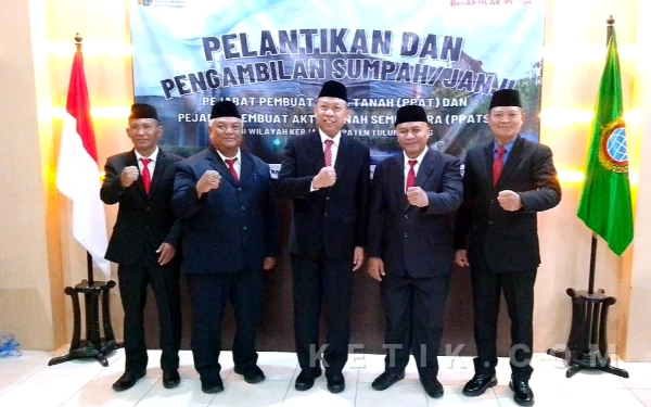 Thumbnail Berita - Kantor Pertanahan Kabupaten Tulungagung Lantik Empat Camat Jadi PPAT Sementara