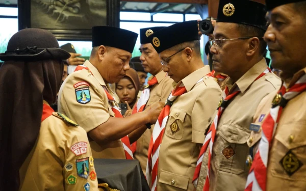 Thumbnail Berita - Kwarcab Pramuka Kota Kediri Lantik Alat Kelengkapan Kepengurusan Baru