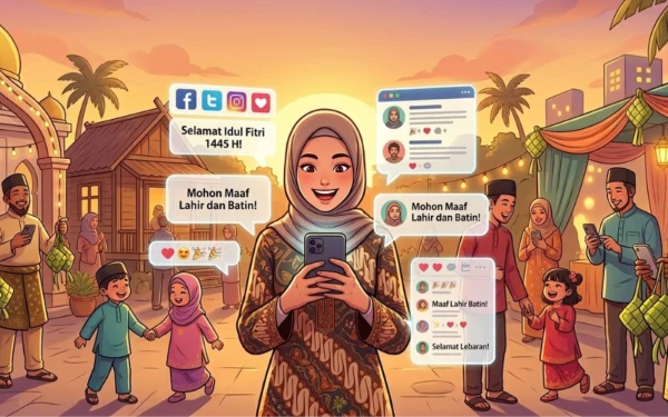 Thumbnail Berita - Teknologi Ubah Tradisi Ucapan Lebaran, Media Sosial Ambil Alih Peran