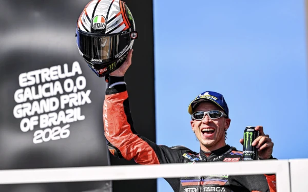 Thumbnail Berita - Bezzecchi Rajai Sirkuit Ayrton Senna, Ambisi 100 Kemenangan Marquez Tertunda