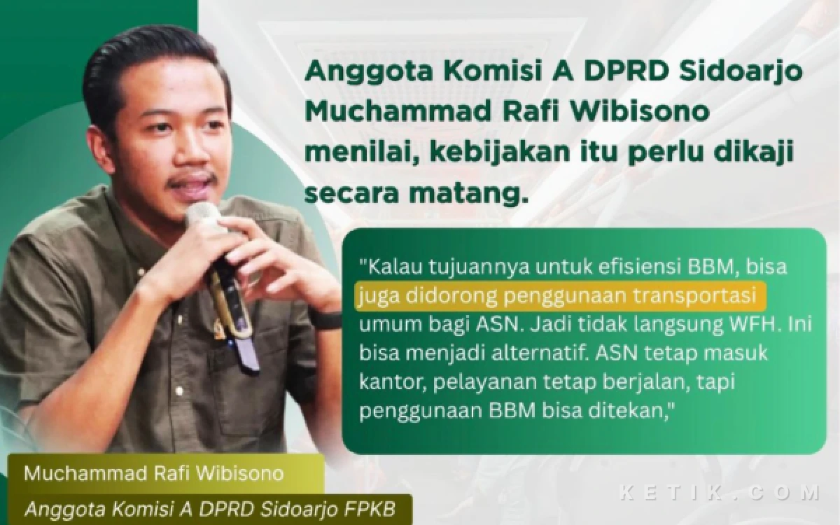 Thumbnail Berita - Soal Kebijakan WFH, Anggota DPRD Sidoarjo Rafi Wibisono: Banyak Solusi Alternatif Efisiensi BBM