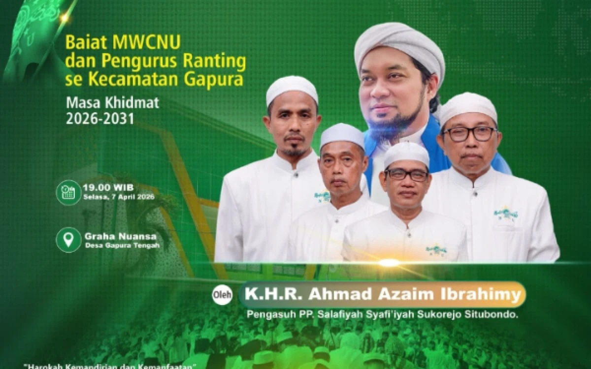 Thumbnail Berita - MWC NU Gapura Sumenep Gelar Mujahadah Kubro dan Ijazah Aqaid Saeket, Hadirkan KHR. Ahmad Azaim Ibrahimy