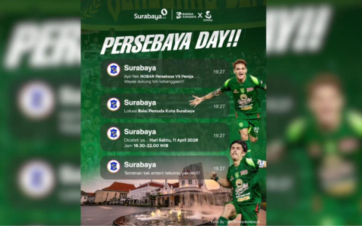 Thumbnail Berita - Pemkot Surabaya Gelar Nobar Persija vs Persebaya di Balai Pemuda, Merapat Rek!