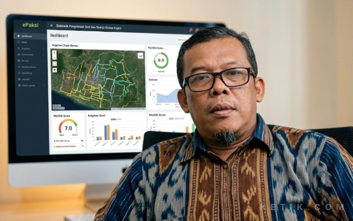 Foto Kepala Bidang SDA DPUPKP Sleman, Muhamad Nurrochmawardi, menjelaskan digitalisasi manajemen aset irigasi melalui aplikasi ePaksi. (Foto: Fajar R/Ketik.com)