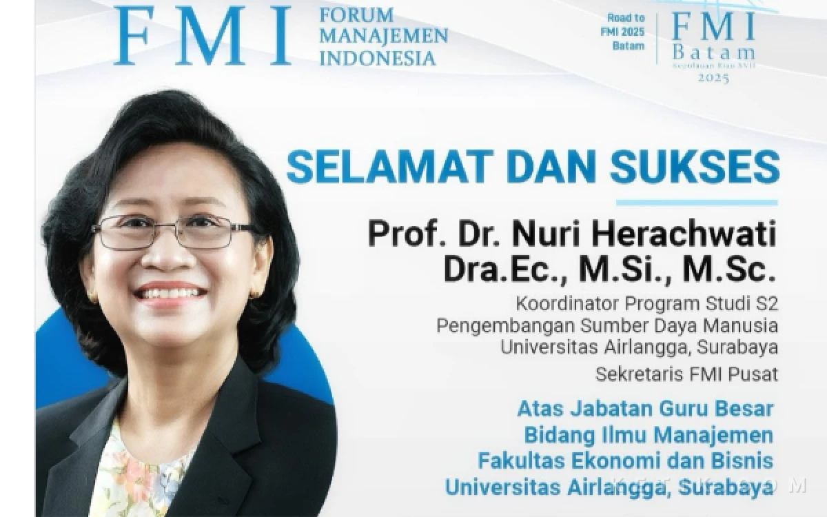 Foto Prof Nuri Herachwati, salah seorang Pansel Calon Komisaris dan Direksi PT BPR Delta Artha dan PT Aneka Usaha Sidoarjo. (Foto: Instagram FMI)