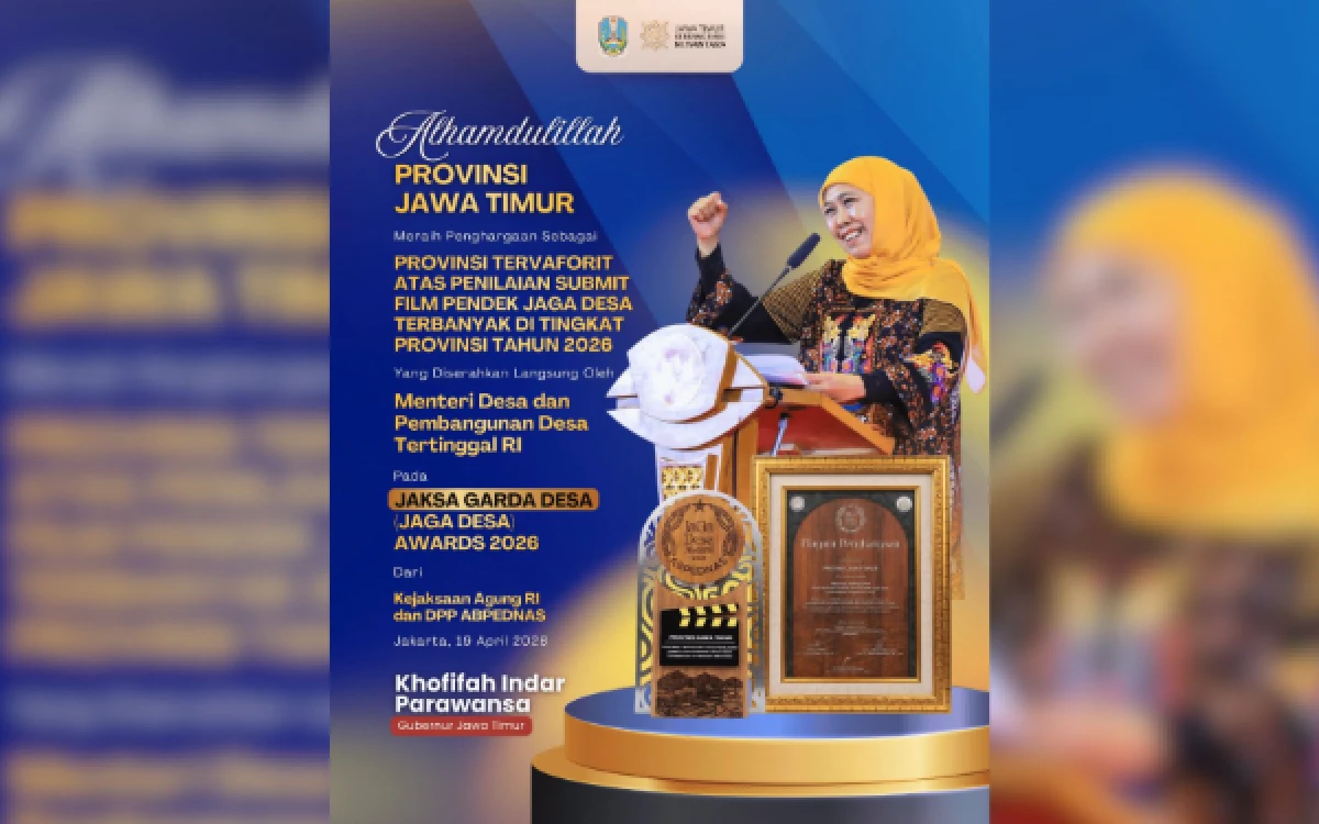 Thumbnail Berita - Jatim Raih Provinsi Terfavorit di Jaga Desa Award 2026, Jadi Bukti Komitmen Gubernur Khofifah Terhadap Transparansi dan Akuntabilitas