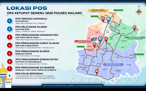Thumbnail Berita - Jangan Panik di Jalan! Ini 8 Pos Pengamanan Polres Malang yang Siap Bantu Pemudik
