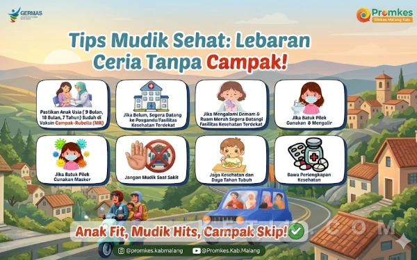 Thumbnail Berita - Waspada Campak! Simak 8 Tips Mudik Sehat dari Dinkes Kabupaten Malang Agar Lebaran Tetap Ceria