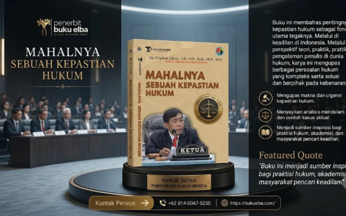 Thumbnail Berita - Hak Cipta Terbit, Zulpikar Perkuat Literasi Hukum Lewat Buku Mahalnya Sebuah Kepastian Hukum