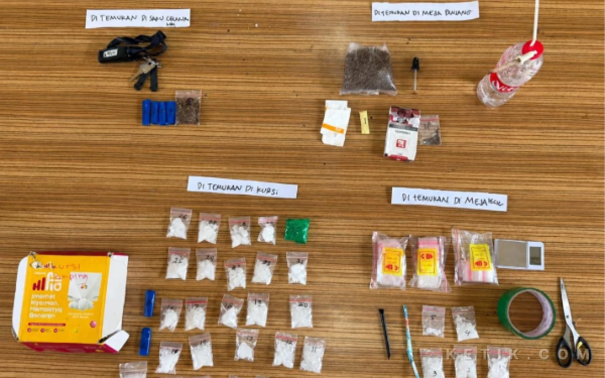 Foto Barang Bukti yang berhasil diamankan Satresnarkoba Pemalang saat di kediaman orang tua AAS di wilayah Kecamatan Comal (Foto: Humas Polres Pemalang For Ketik.com)