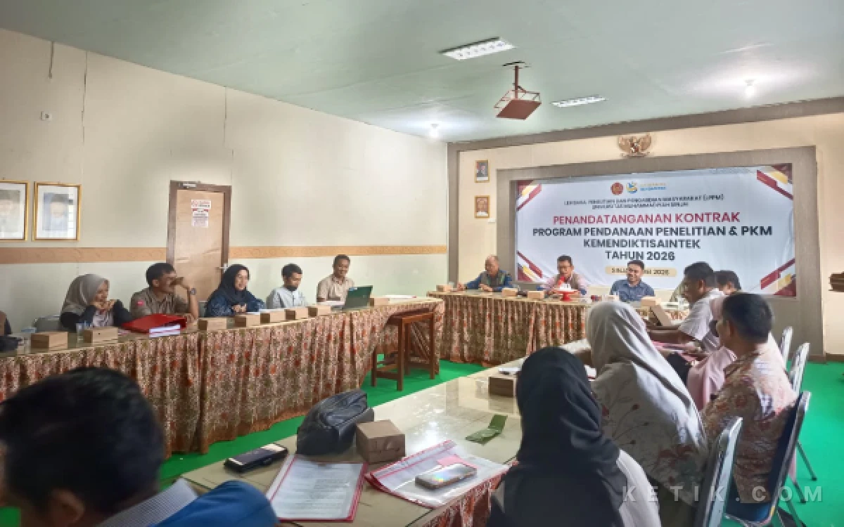 Foto Gelaran acara penandatanganan kontrak hibah penelitian dan PKM Kemendiktisaintek Tahun 2026 di Ruang Pertemuan UMSi, Sabtu, 16 Mei 2026. (Foto: UMSi for Ketik.com)