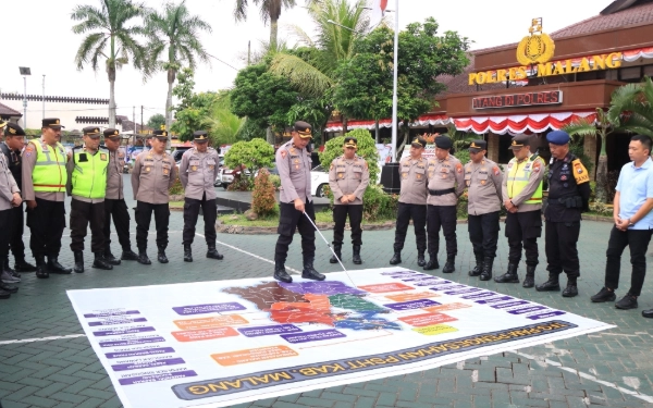 Thumbnail Berita - Amankan Pengesahan Warga Baru PSHT, Polres Malang Terjunkan 482 Personel