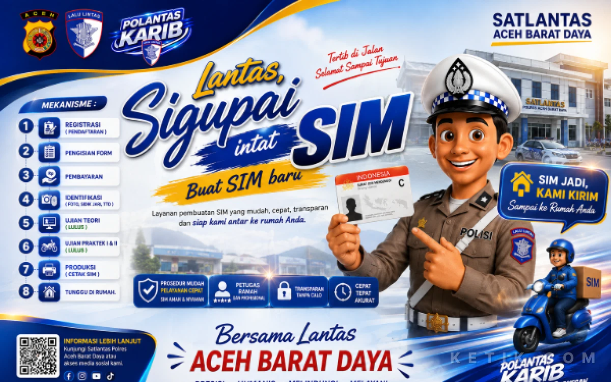 Thumbnail Berita - Urus SIM Makin Gampang, Petugas Satlantas Polres Abdya Siap Antar Langsung ke Rumah Pemohon
