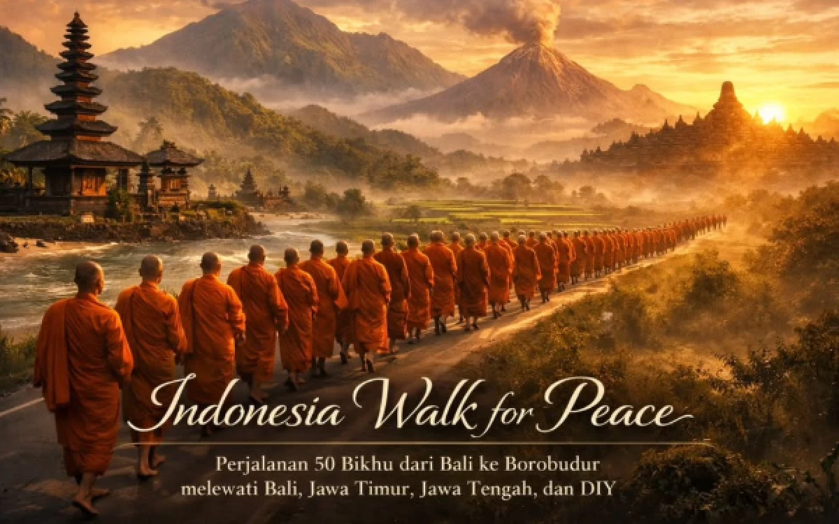 Thumbnail Berita - Indonesia Walk For Peace 2026, Perjalanan Spiritual Sambut Waisak dari Bali ke Borobudur