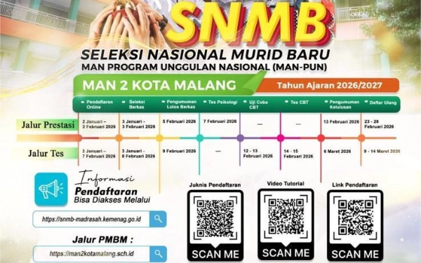 Thumbnail Berita - Buruan! Sekolah Terbaik Se-Indonesia MAN 2 Kota Malang Sudah Buka SNMB, Cek Jadwal dan Syaratnya di Sini