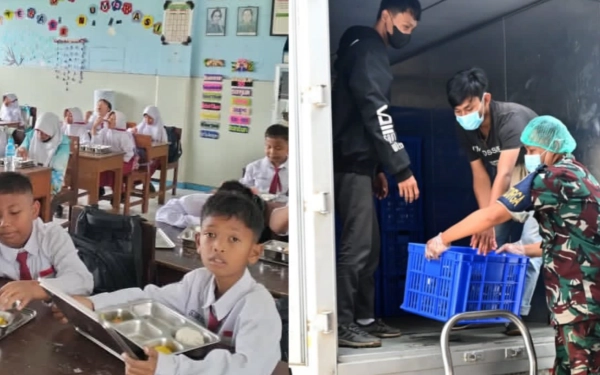Thumbnail Berita - Hari Pertama Sekolah, SPPG Lanud Abd Saleh Tancap Gas Salurkan 3.332 Paket MBG