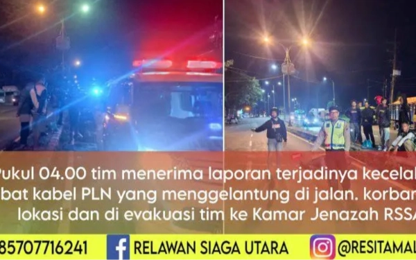 Pemotor Tewas Terjerat Kabel Listrik Melintang di Dekat Exit Tol Lawang Kabupaten Malang