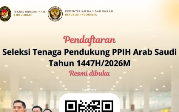 Thumbnail Berita - Kementerian Haji dan Umrah Republik Indonesia Resmi Membuka Pendaftaran Seleksi Tenaga Pendukung PPIH Arab Saudi Tahun 1447H/2026M, Simak Persyaratannya!