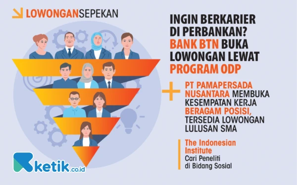 3 Lowongan Kerja Sepekan: ODP Bank BTN hingga Peneliti Indonesian Institute