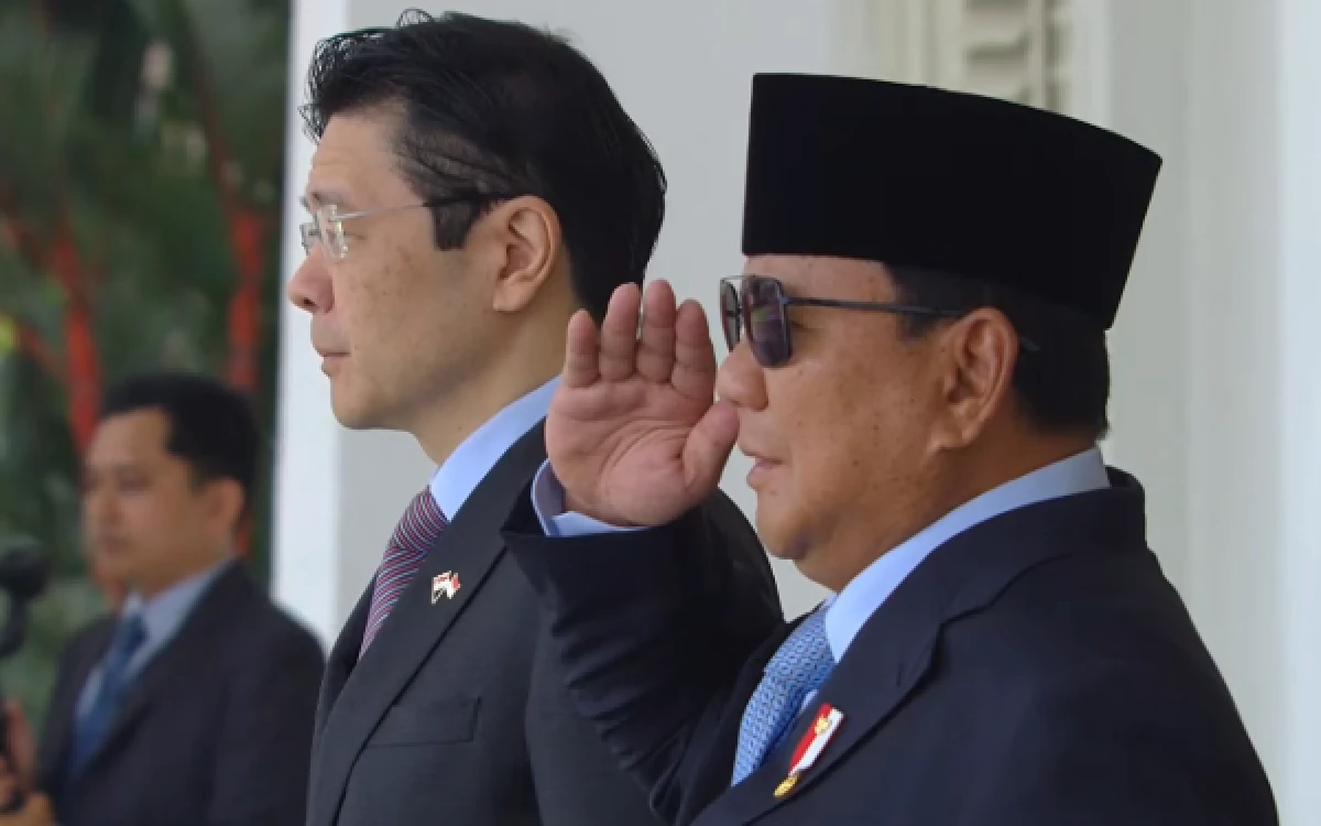 Foto Presiden Prabowo Subianto menerima PM Singapura Lawrence Wong di Istana Merdeka Jakarta, 6 Juli 2026. (Foto: BPMI Setpres)