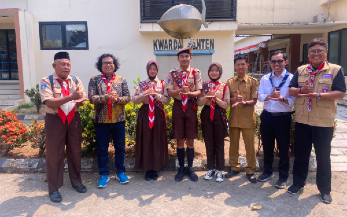 Thumbnail Berita - Kwarda Banten Lepas Tiga Pramuka Terbaik Jadi Petugas Upacara Jambore Nasional 2026