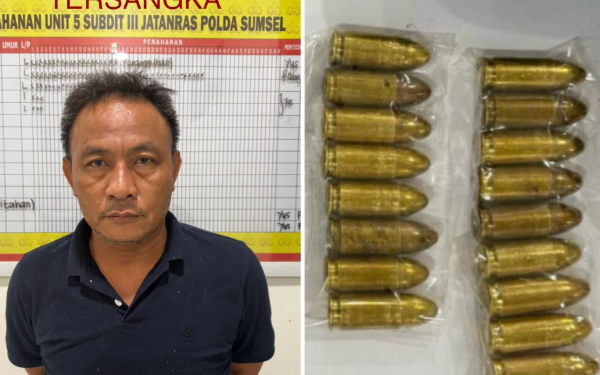 Thumbnail Berita - Digerebek Tengah Malam, Pria di Muba Simpan Pistol dan 18 Amunisi Ilegal