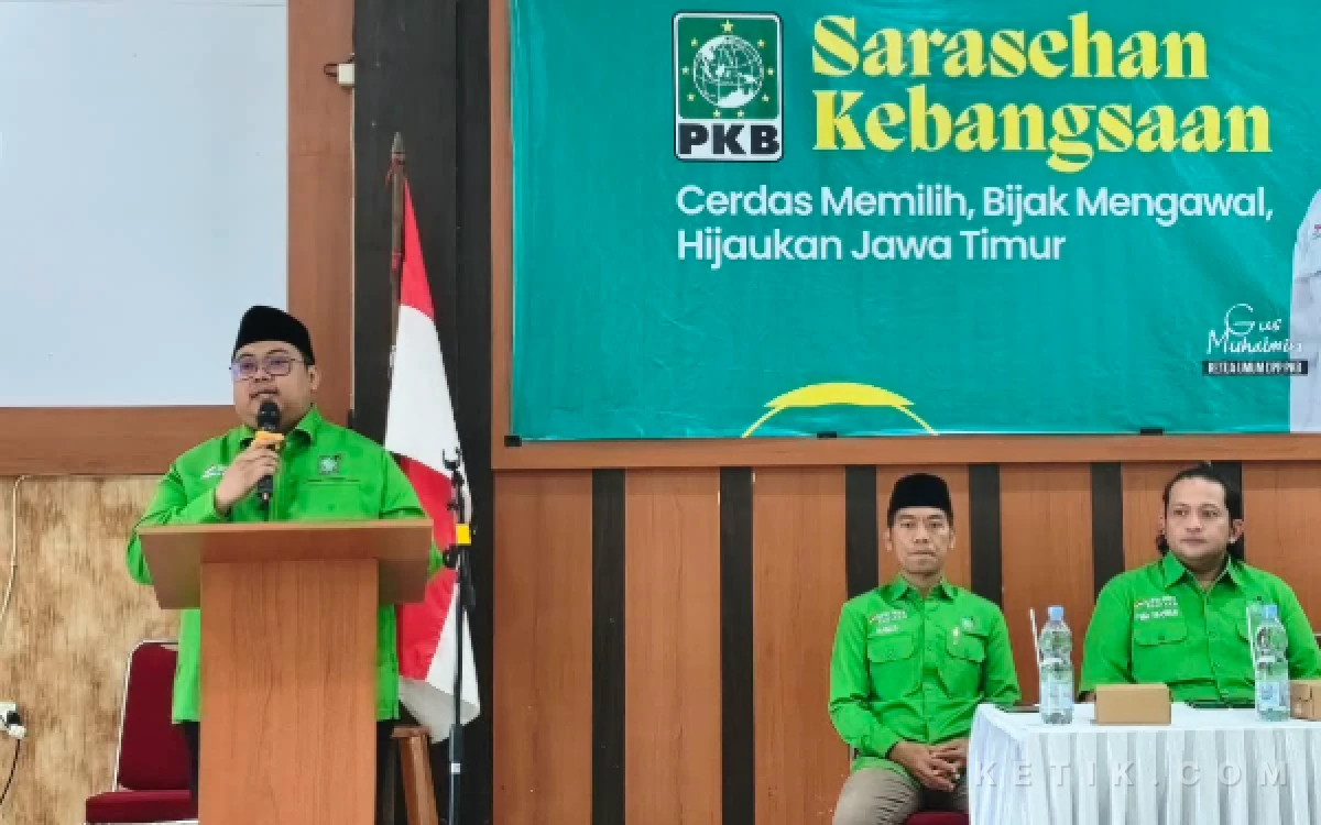 Foto DPW PKB Jawa Timur Abdullah Muhdi saat menyampaikan sambutannya.