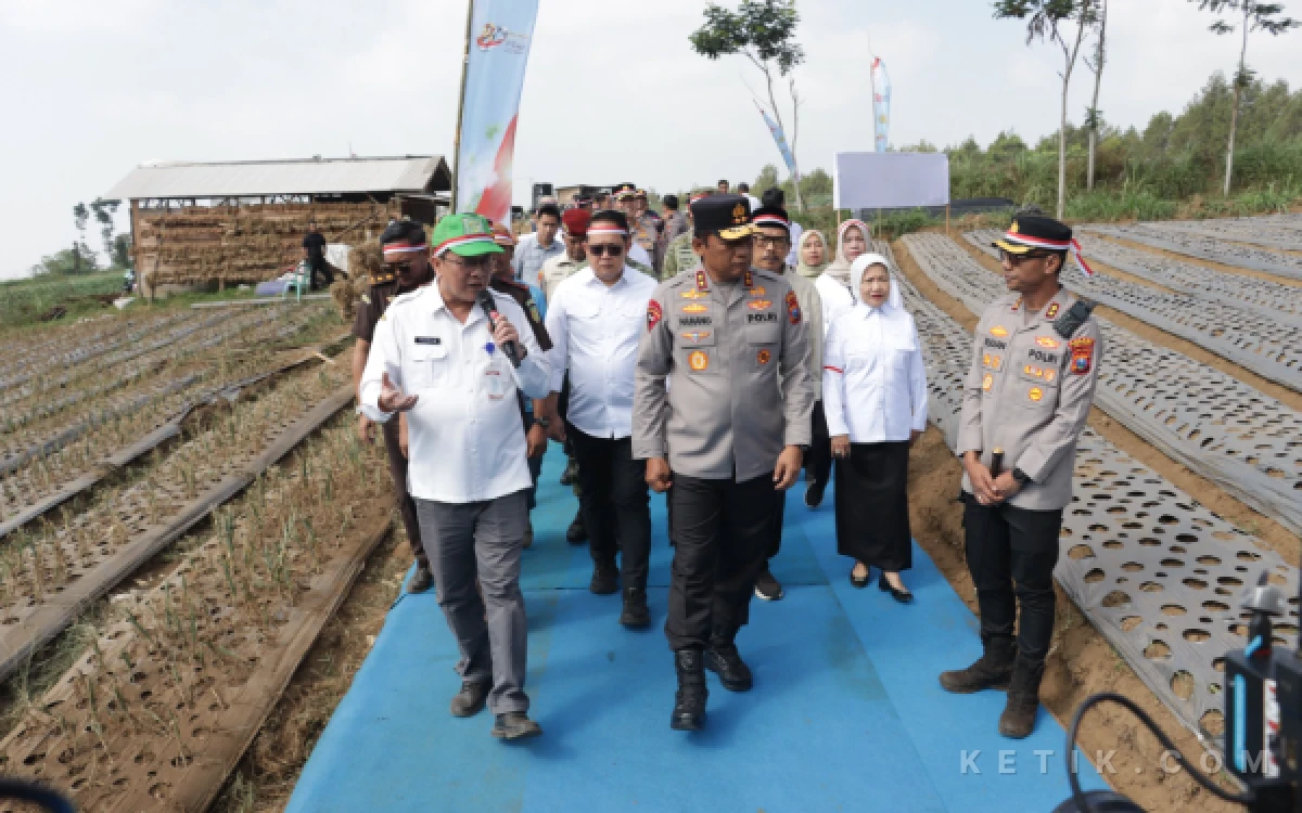 Foto Kapolda Jatim Irjen Pol Nanang Avianto saat meninjau lahan bawang di Kabupaten Malang. (Foto: Humas Polres Malang)