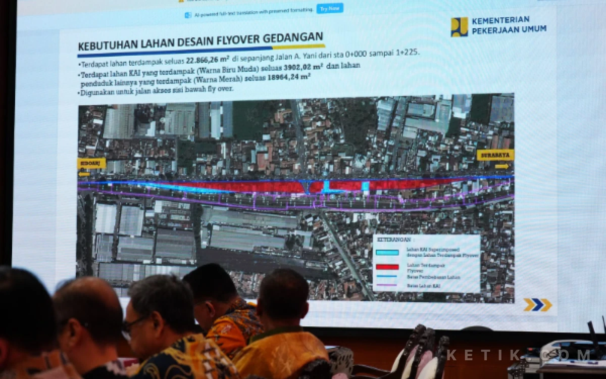 Foto Paparan tentang kebutuhan pembebasan lahan untuk Flyover Gedangan di Pemkab Sidoarjo pada Kamis (17 Juli 2026). (Foto: Istimewa)