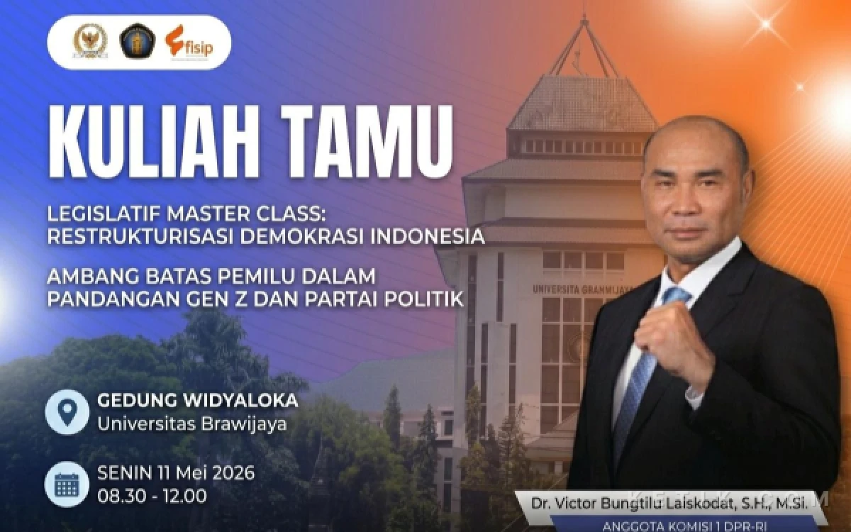 Thumbnail Berita - Mahasiswa FISIP UB Bersiap! Kuliah Tamu Legislatif Master Class Digelar Besok, Hadirkan Anggota DPR RI Victor Bungtilu Laiskodat