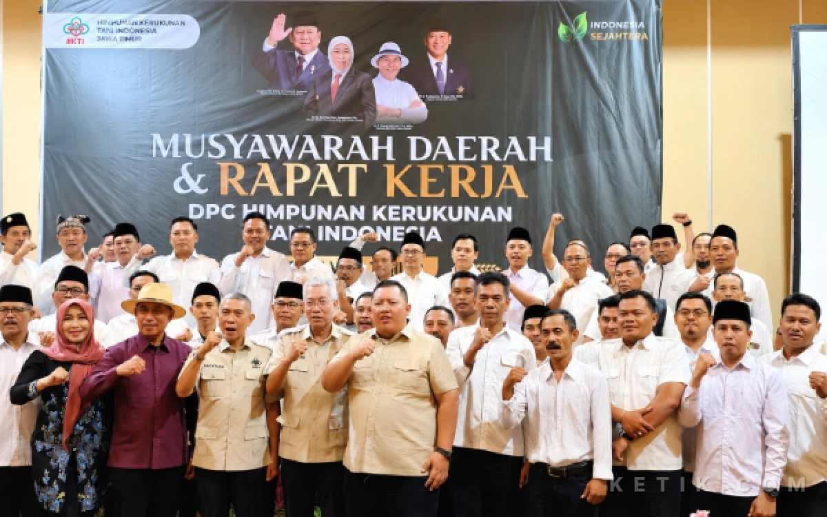 Foto H. M. Arum Sabil kembali terpilih secara aklamasi sebagai Ketua DPD HKTI Jawa Timur periode 2026-2031 dalam Musyawarah Daerah HKTI Jawa Timur, Kamis (16/7/2026).