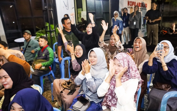 Foto Anak-anak muda peserta antusias berdialog KOPILABORASI antara Diskominfo Sidoarjo, DPRD Sidoarjo, dan Forwas. (Foto: Tim Wirakologi)